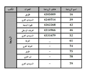 الروضات الحكومية في شرق الرياض الروضات الحكومية في شرق الرياض